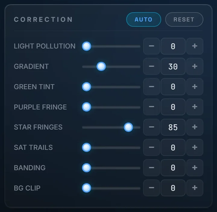 Correction card with AUTO button